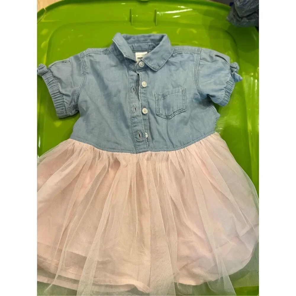 Oshkosh girls, denim and tulle dress